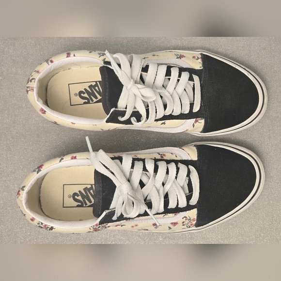 Vans Old Skool Ditsy Floral Sneakers Women’s 8 Black Cream Skate Shoes - Picture 7 of 11